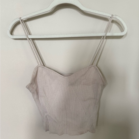 [M] H&M Beige Ribbed Camisole Top - Picture 1 of 4